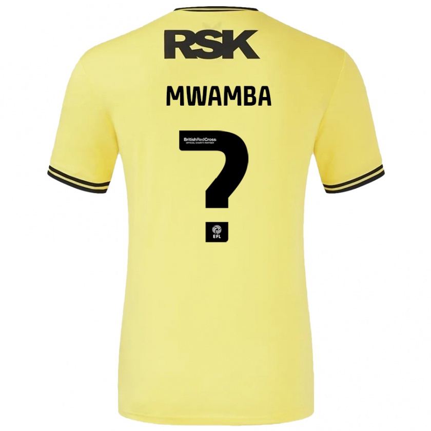 Kandiny Hombre Camiseta Alan Mwamba #0 Amarillo Negro 2ª Equipación 2024/25 La Camisa