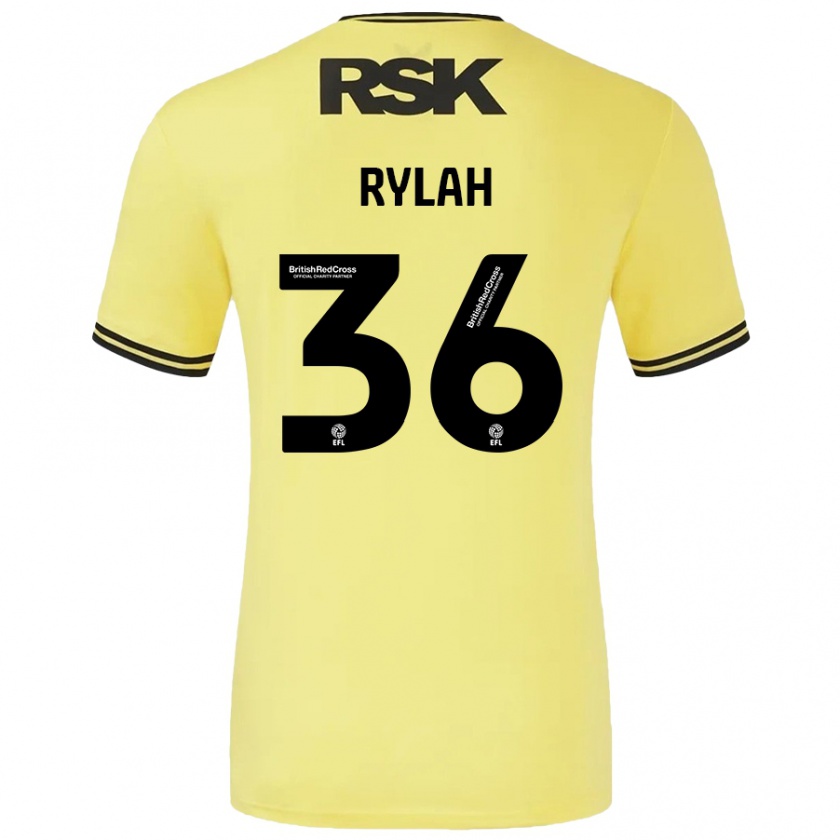 Kandiny Uomo Maglia Henry Rylah #36 Giallo Nero Kit Gara Away 2024/25 Maglietta