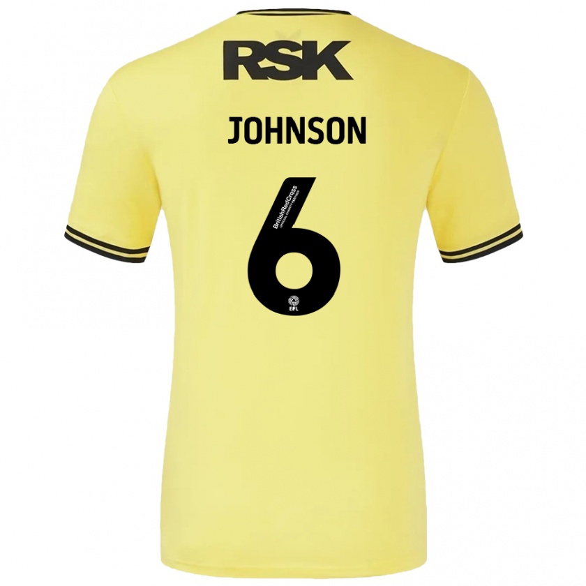 Kandiny Hombre Camiseta Melissa Johnson #6 Amarillo Negro 2ª Equipación 2024/25 La Camisa