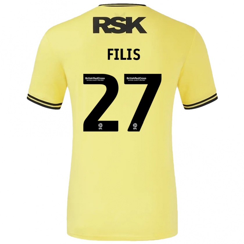 Kandiny Herren Melisa Filis #27 Gelb Schwarz Auswärtstrikot Trikot 2024/25 T-Shirt Österreich