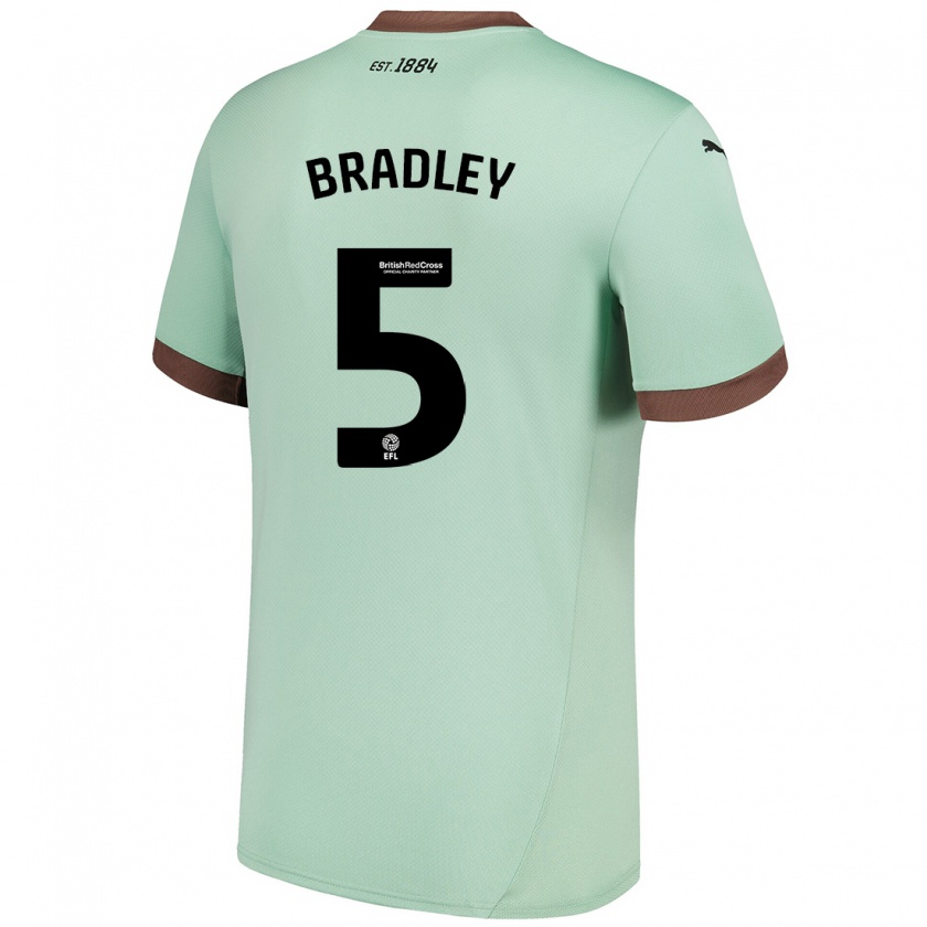 Kandiny Män Sonny Bradley #5 Blek Grön Bortatröja Matchtröjor 2024/25 Tröjor T-Tröja