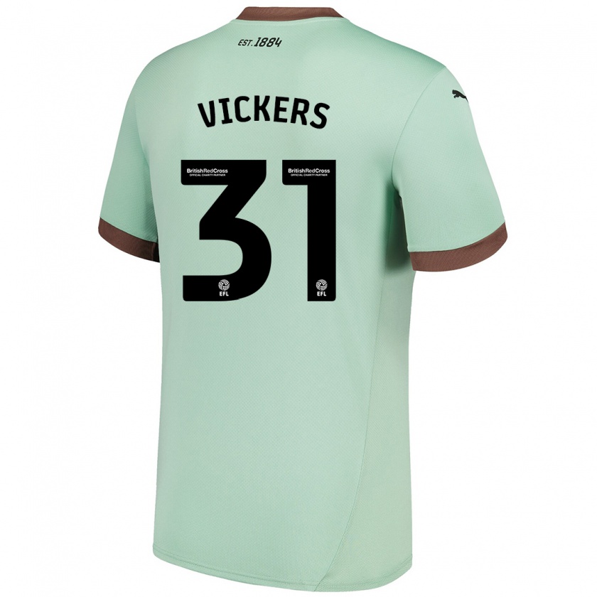 Kandiny Hombre Camiseta Josh Vickers #31 Verde Pálido 2ª Equipación 2024/25 La Camisa