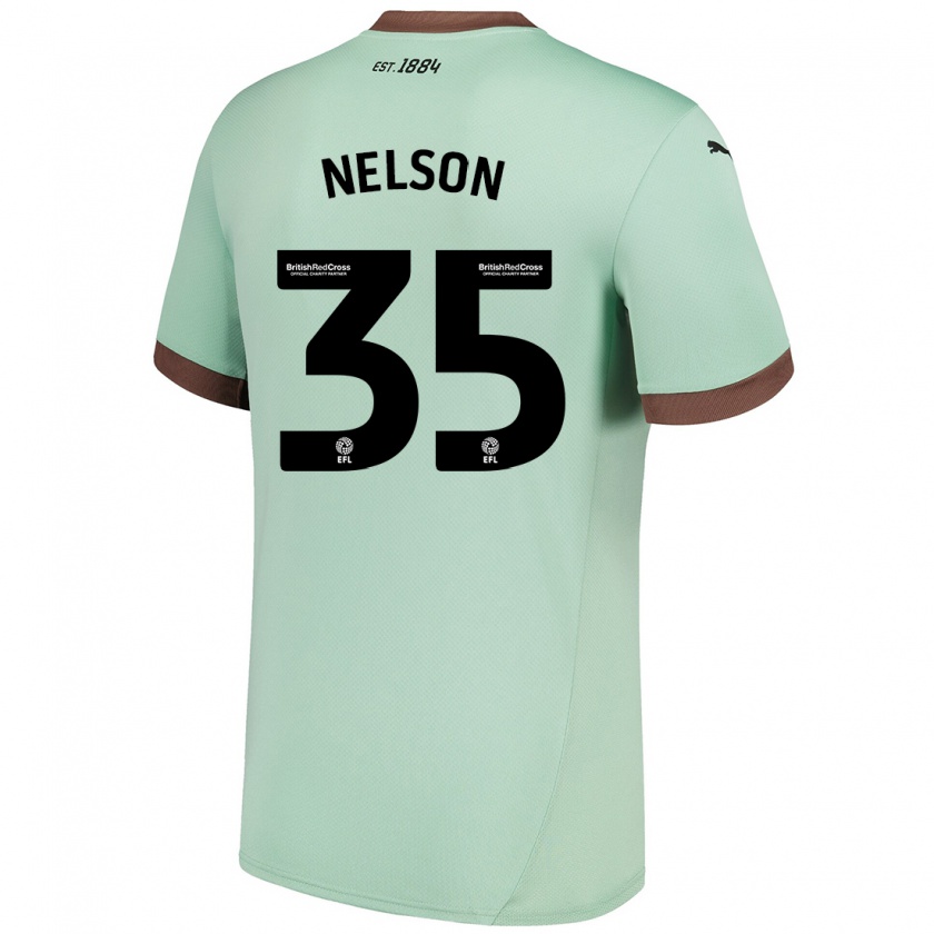 Kandiny Uomo Maglia Curtis Nelson #35 Verde Pallido Kit Gara Away 2024/25 Maglietta