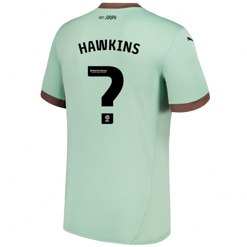 Kandiny Uomo Maglia Harry Hawkins #0 Verde Pallido Kit Gara Away 2024/25 Maglietta