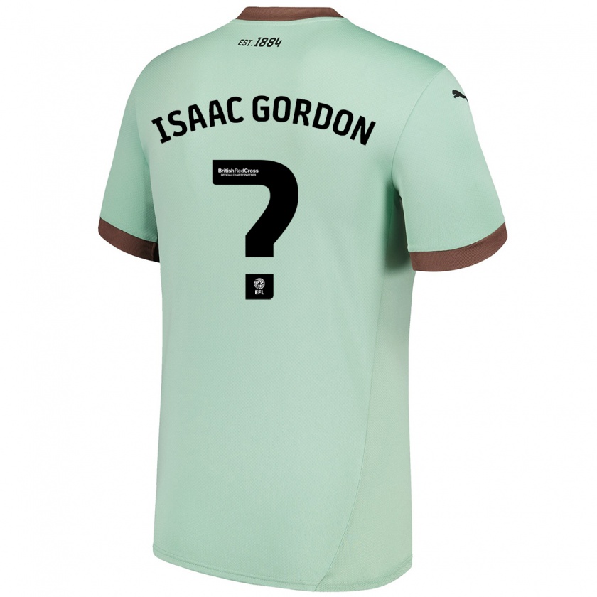 Kandiny Uomo Maglia Isaac Gordon #0 Verde Pallido Kit Gara Away 2024/25 Maglietta