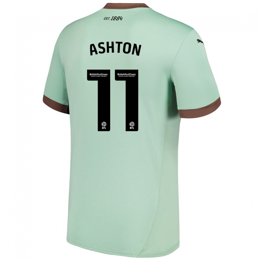 Kandiny Hombre Camiseta Eleanor Ashton #11 Verde Pálido 2ª Equipación 2024/25 La Camisa