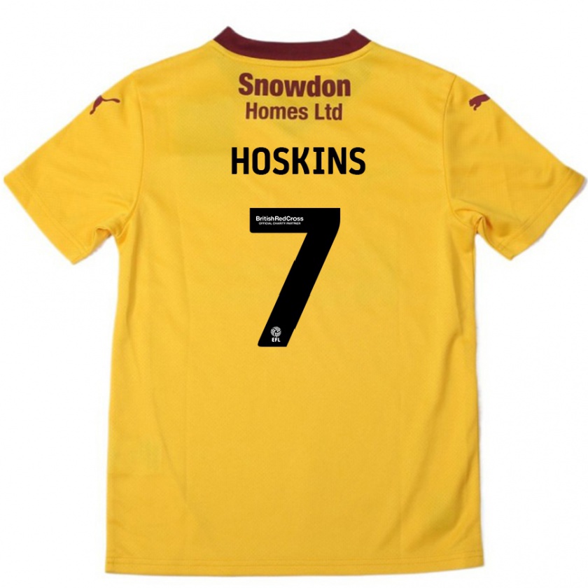 Kandiny Hombre Camiseta Sam Hoskins #7 Naranja Borgoña 2ª Equipación 2024/25 La Camisa