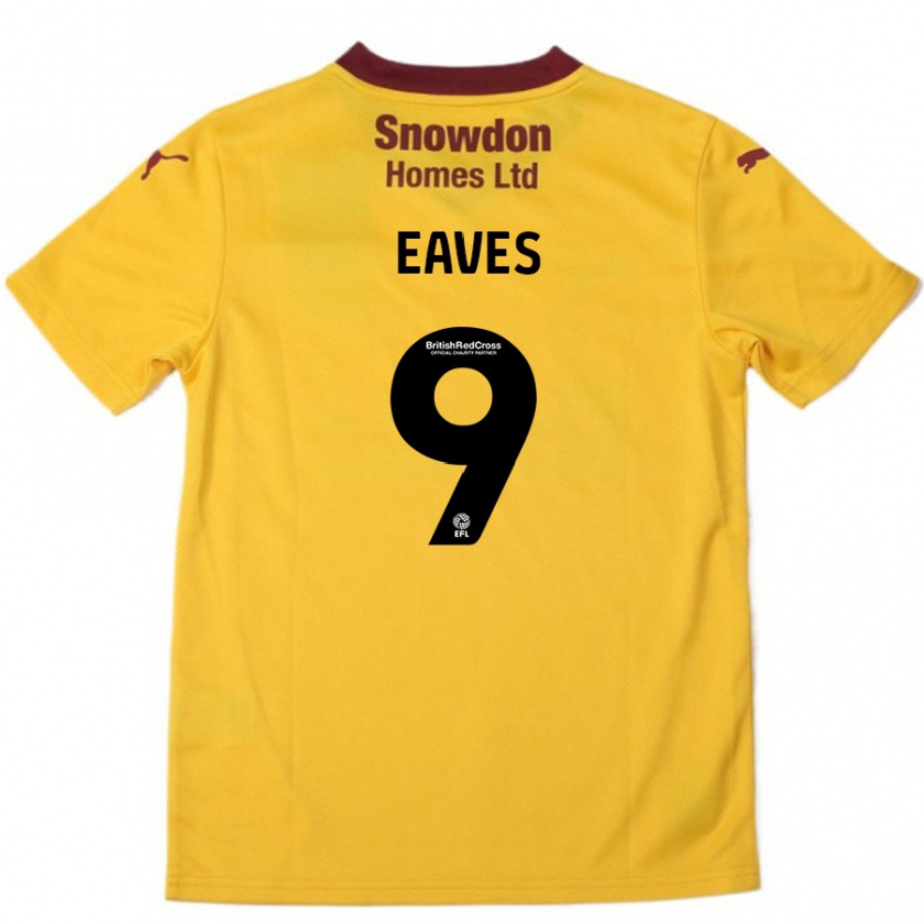 Kandiny Uomo Maglia Tom Eaves #9 Arancione Borgogna Kit Gara Away 2024/25 Maglietta