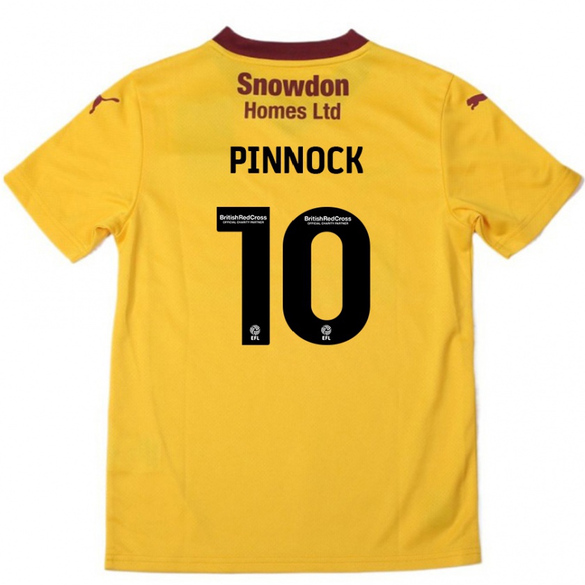 Kandiny Hombre Camiseta Mitch Pinnock #10 Naranja Borgoña 2ª Equipación 2024/25 La Camisa