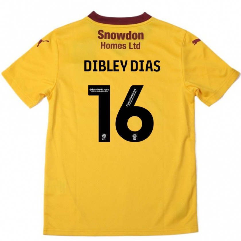 Kandiny Hombre Camiseta Matt Dibley-Dias #16 Naranja Borgoña 2ª Equipación 2024/25 La Camisa