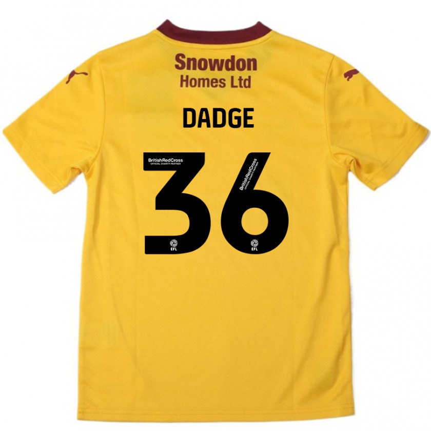 Kandiny Hombre Camiseta James Dadge #36 Naranja Borgoña 2ª Equipación 2024/25 La Camisa