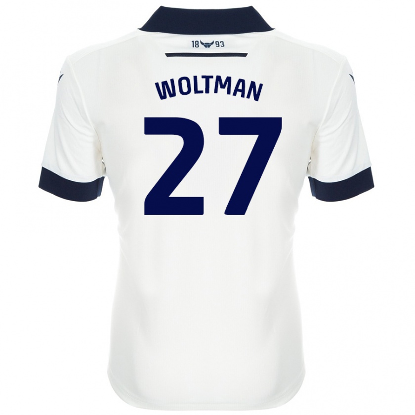 Kandiny Uomo Maglia Max Woltman #27 Bianco Blu Navy Kit Gara Away 2024/25 Maglietta