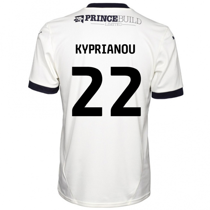 Kandiny Heren Hector Kyprianou #22 Gebroken Wit Zwart Uitshirt Uittenue 2024/25 T-Shirt België