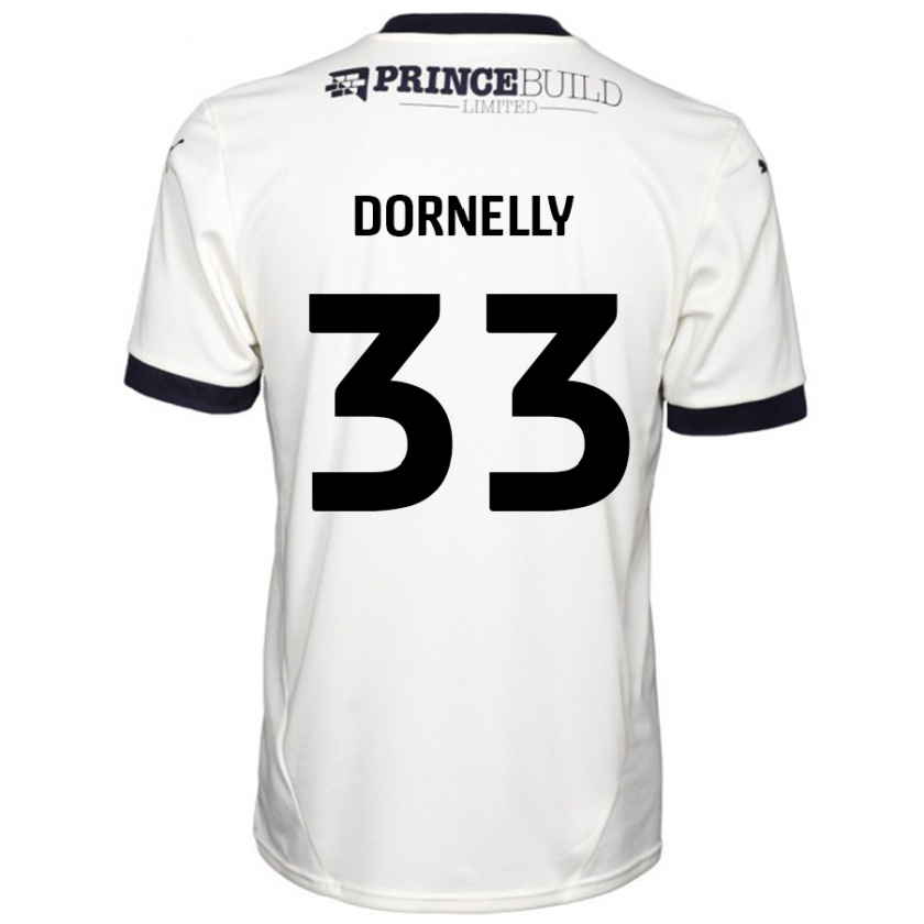 Kandiny Hombre Camiseta James Dornelly #33 Blanquecino Negro 2ª Equipación 2024/25 La Camisa