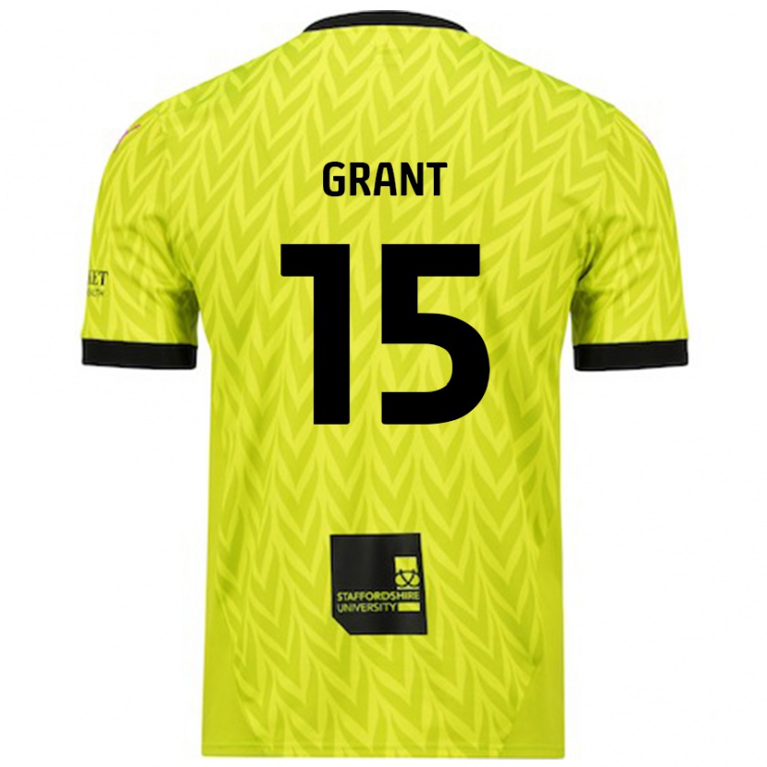 Kandiny Uomo Maglia Conor Grant #15 Verde Fluorescente Kit Gara Away 2024/25 Maglietta