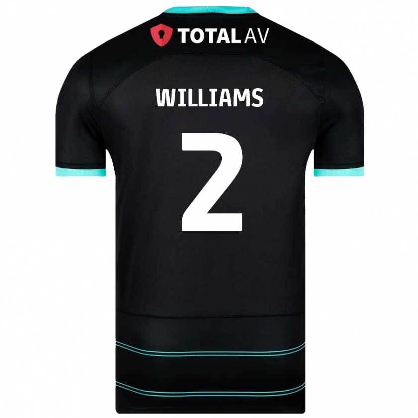 Kandiny Män Jordan Williams #2 Svart Bortatröja Matchtröjor 2024/25 Tröjor T-Tröja