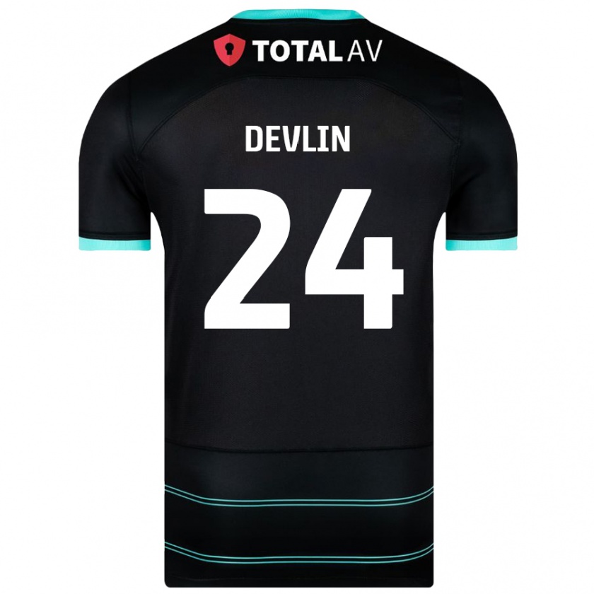 Kandiny Homem Camisola Terry Devlin #24 Preto Alternativa 2024/25 Camisa Brasil