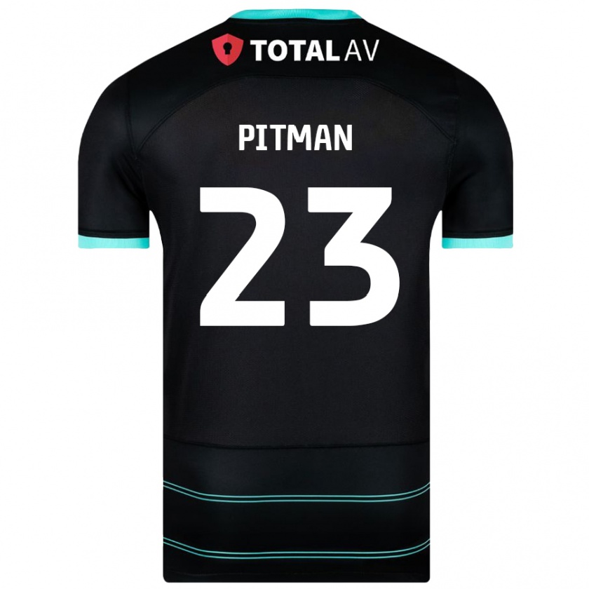 Kandiny Män Emily Pitman #23 Svart Bortatröja Matchtröjor 2024/25 Tröjor T-Tröja