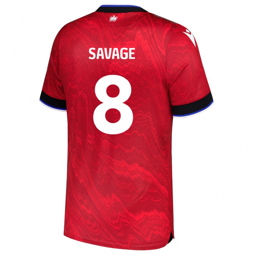 Kandiny Uomo Maglia Charlie Savage #8 Rosso Nero Kit Gara Away 2024/25 Maglietta