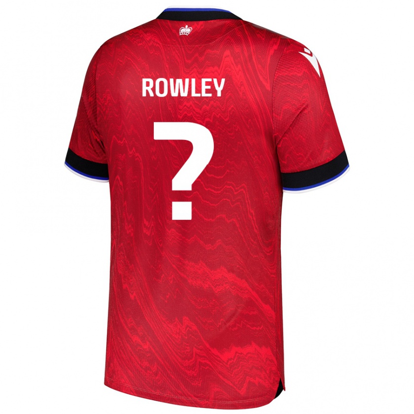 Kandiny Uomo Maglia Matt Rowley #0 Rosso Nero Kit Gara Away 2024/25 Maglietta