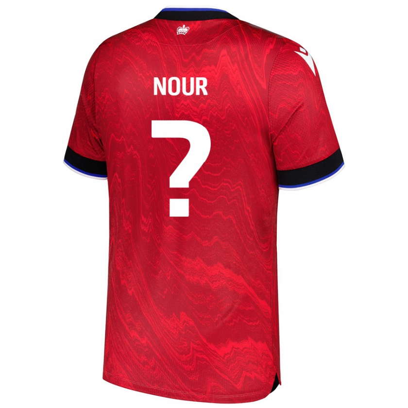 Kandiny Uomo Maglia Aaron Nour #0 Rosso Nero Kit Gara Away 2024/25 Maglietta