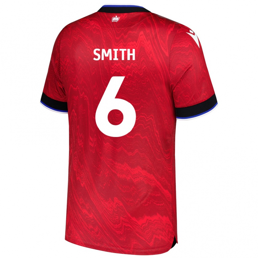 Kandiny Uomo Maglia Caitlin Smith #6 Rosso Nero Kit Gara Away 2024/25 Maglietta