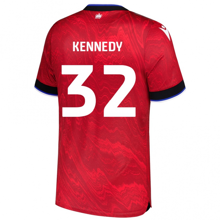 KandinyメンズStevie Kennedy#32赤黒アウェイシャツ2024/25ジャージーユニフォーム