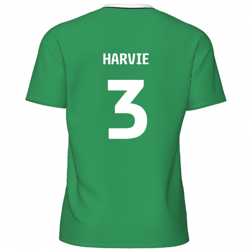 Kandiny Hombre Camiseta Daniel Harvie #3 Verde Rayas Blancas 2ª Equipación 2024/25 La Camisa