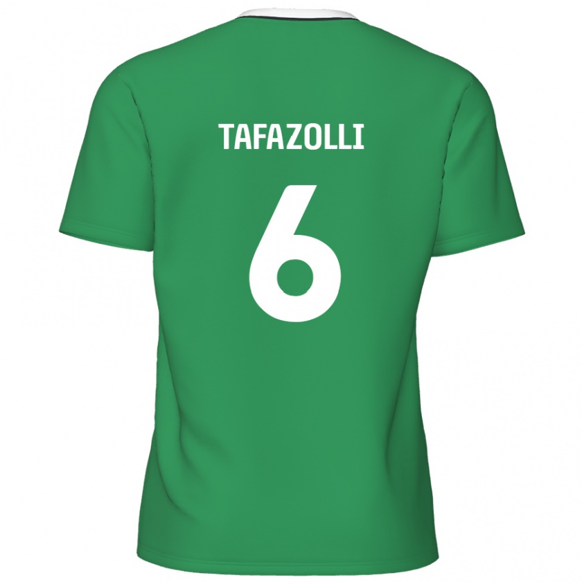 Kandiny Heren Ryan Tafazolli #6 Groen Witte Strepen Uitshirt Uittenue 2024/25 T-Shirt België