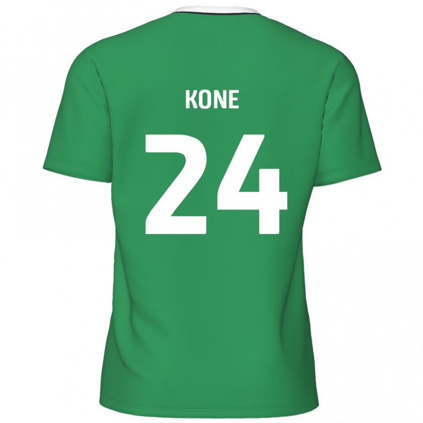 Kandiny Hombre Camiseta Richard Kone #24 Verde Rayas Blancas 2ª Equipación 2024/25 La Camisa