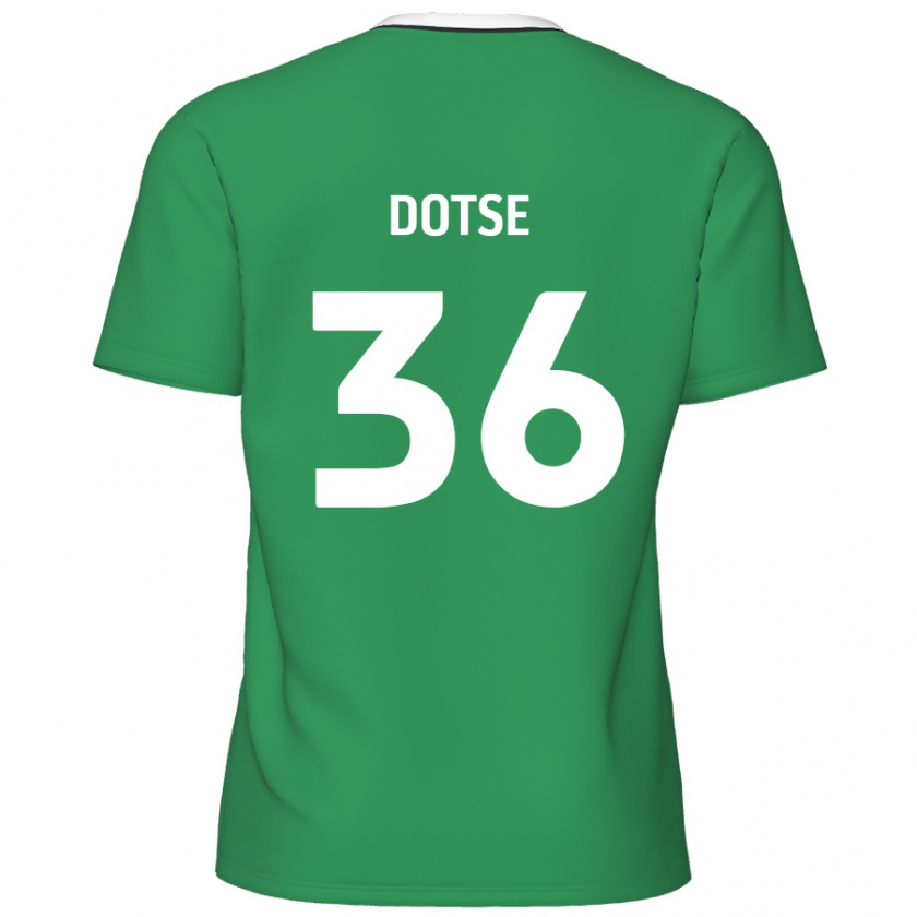 Kandiny Hombre Camiseta Jahiem Dotse #36 Verde Rayas Blancas 2ª Equipación 2024/25 La Camisa