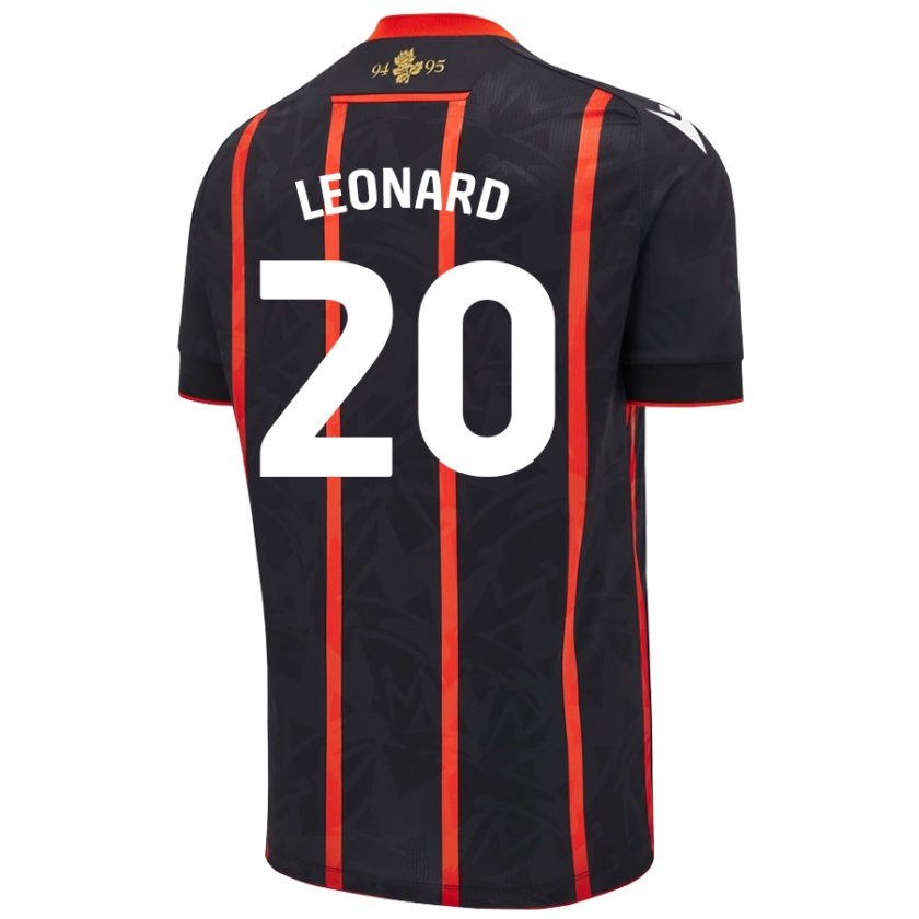 Kandiny Hombre Camiseta Harry Leonard #20 Negro Rojo 2ª Equipación 2024/25 La Camisa