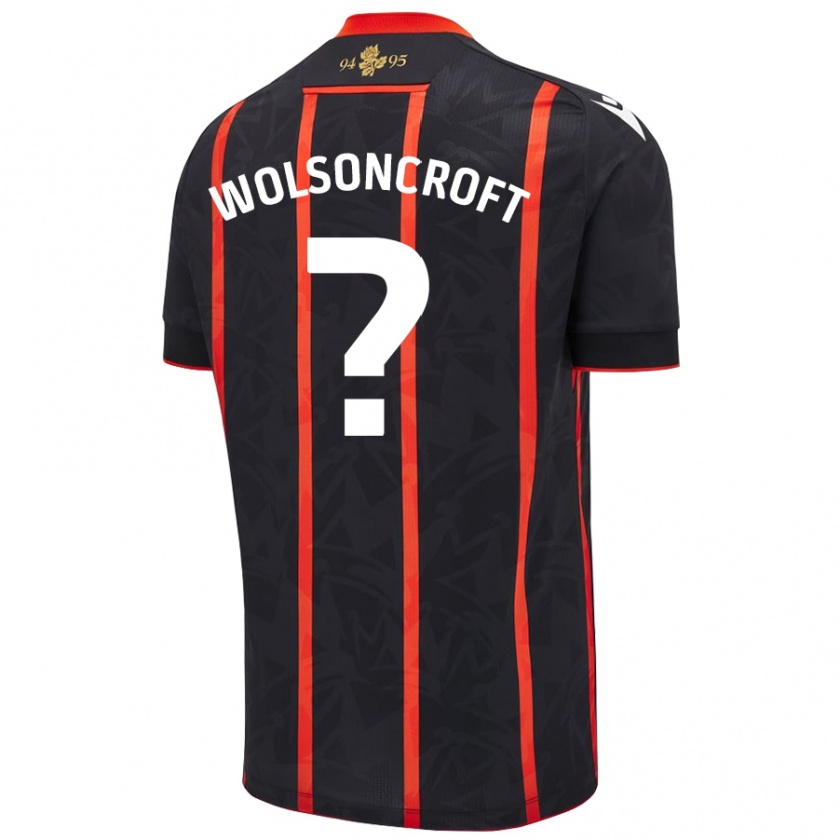 Kandiny Heren Blake Wolsoncroft #0 Zwart Rood Uitshirt Uittenue 2024/25 T-Shirt België