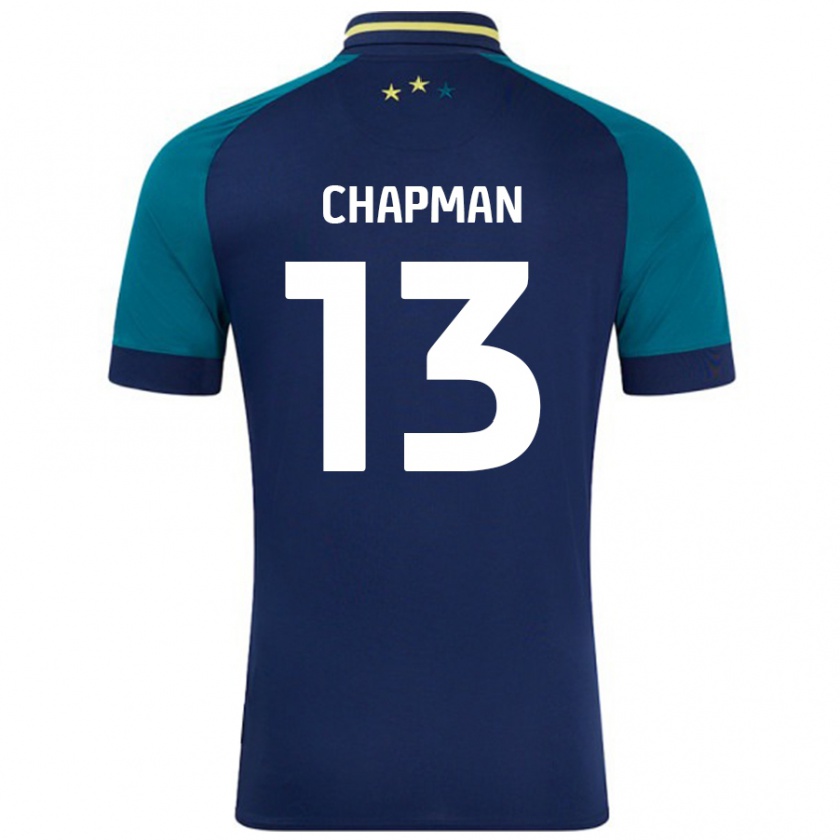 Kandiny Heren Jacob Chapman #13 Marineblauw Donkergroen Uitshirt Uittenue 2024/25 T-Shirt België