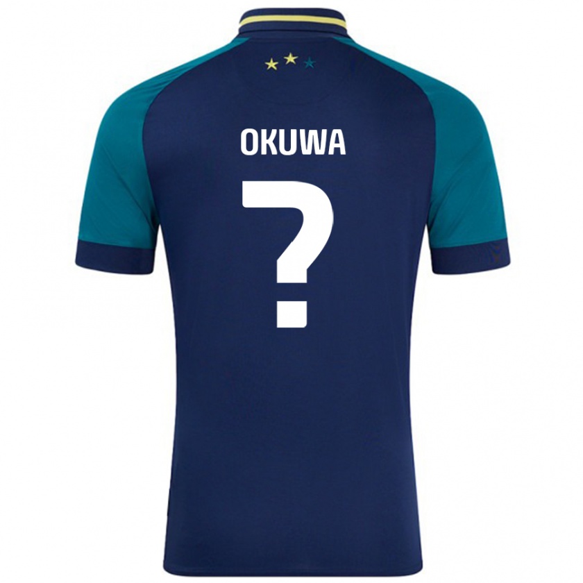 Kandiny Hombre Camiseta Temi Okuwa #0 Azul Marino Verde Oscuro 2ª Equipación 2024/25 La Camisa