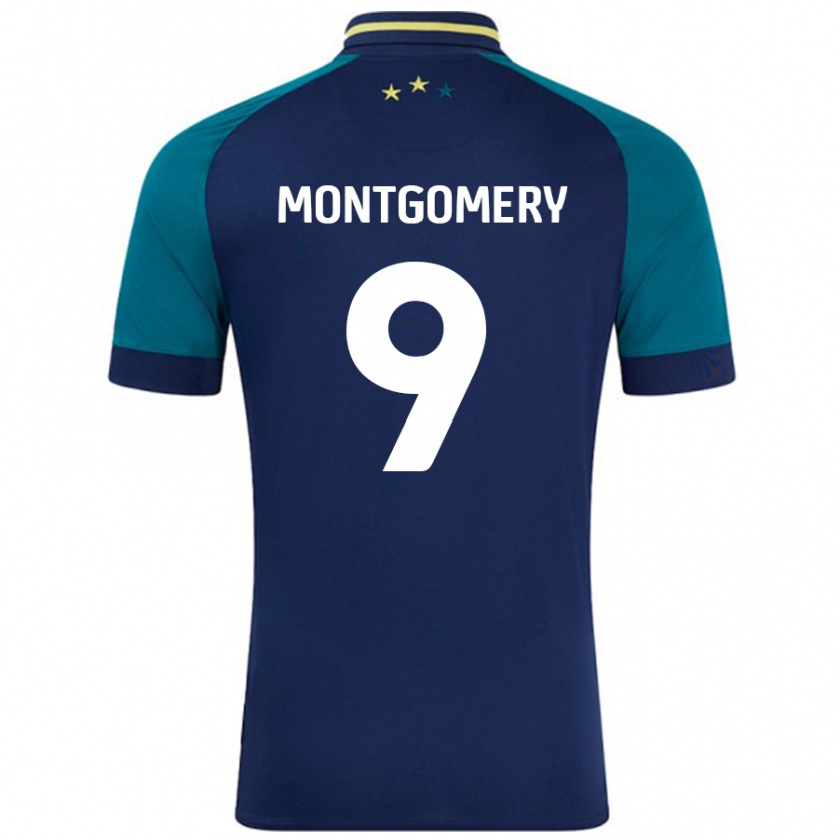 Kandiny Hombre Camiseta Ria Montgomery #9 Azul Marino Verde Oscuro 2ª Equipación 2024/25 La Camisa