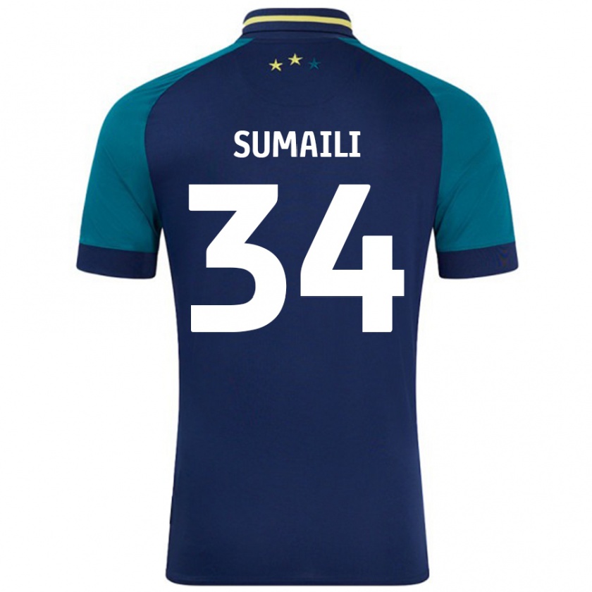 Kandiny Hombre Camiseta Falone Sumaili #34 Azul Marino Verde Oscuro 2ª Equipación 2024/25 La Camisa