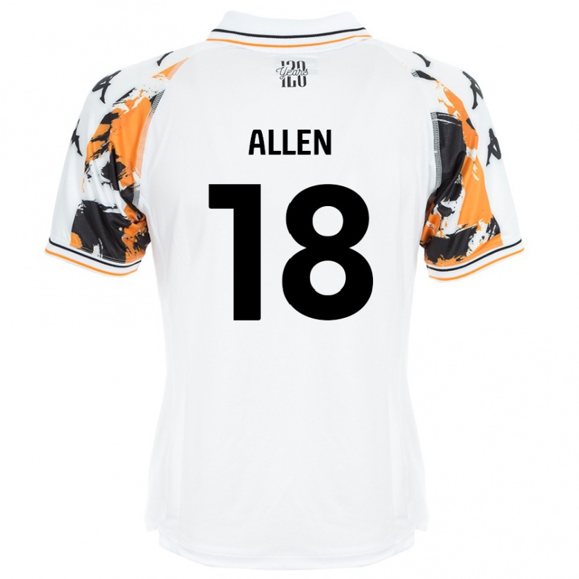 Kandiny Hombre Camiseta Aaliyah Allen #18 Blanco 2ª Equipación 2024/25 La Camisa