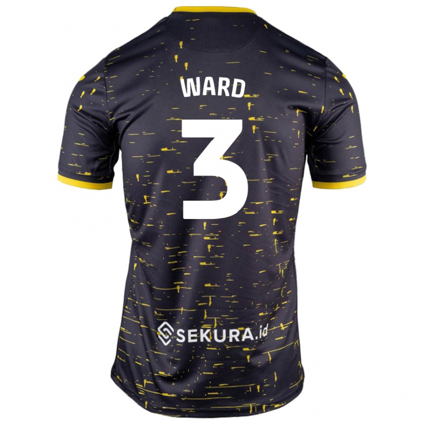 Kandiny Uomo Maglia Summer Ward #3 Nero Giallo Kit Gara Away 2024/25 Maglietta