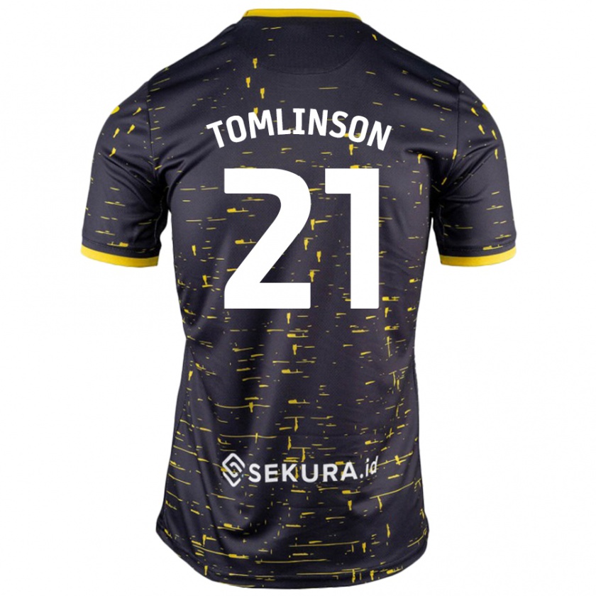 Kandiny Uomo Maglia Lauren Tomlinson #21 Nero Giallo Kit Gara Away 2024/25 Maglietta