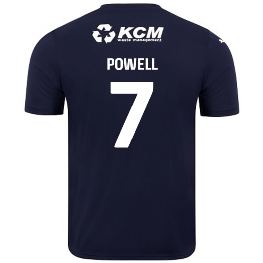 Kandiny Heren Joe Powell #7 Marineblauw Uitshirt Uittenue 2024/25 T-Shirt België