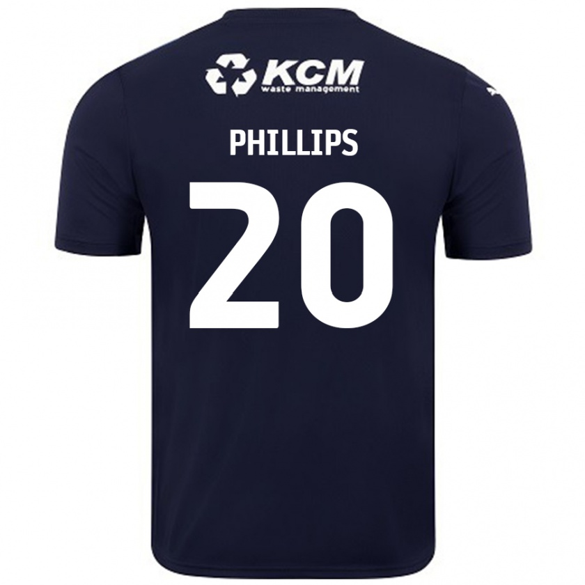 Kandiny Hombre Camiseta Dillon Phillips #20 Azul Marino 2ª Equipación 2024/25 La Camisa