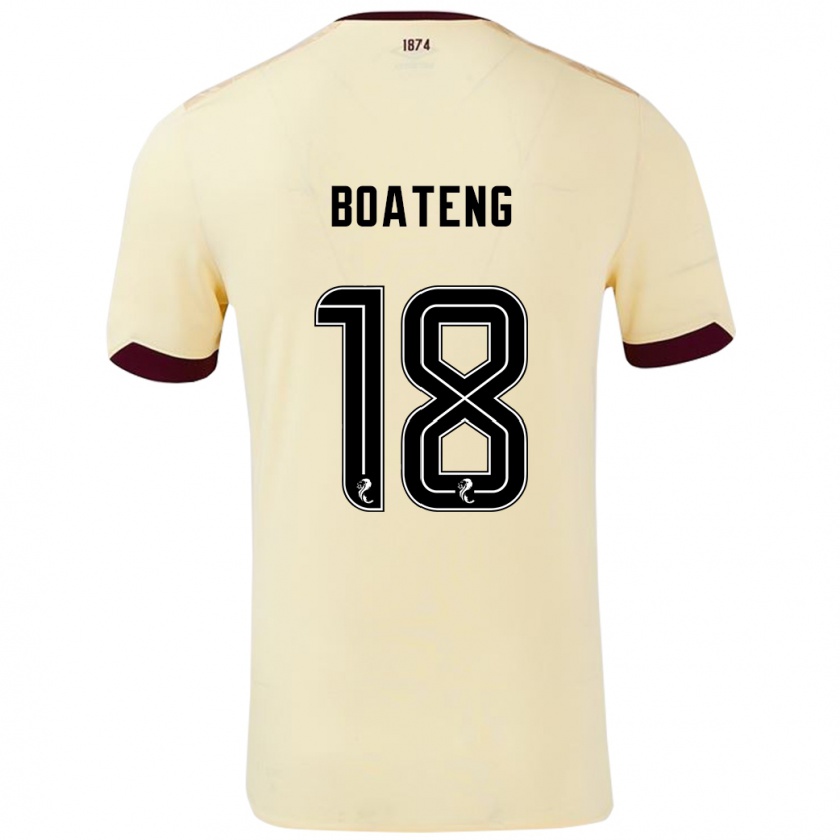 Kandiny Herren Malachi Boateng #18 Creme Burgunderrot Auswärtstrikot Trikot 2024/25 T-Shirt Österreich