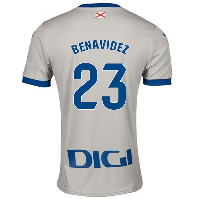 Kandiny Hombre Camiseta Carlos Benavidez #23 Gris Claro 2ª Equipación 2024/25 La Camisa