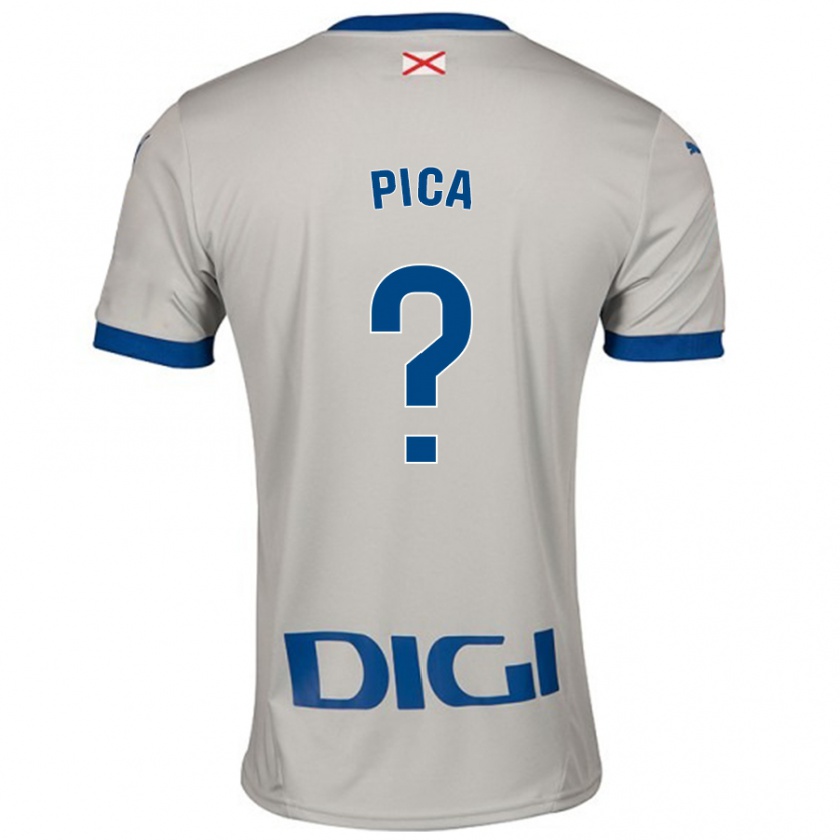 Kandiny Hombre Camiseta Adrián Pica #0 Gris Claro 2ª Equipación 2024/25 La Camisa