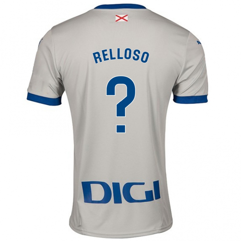 Kandiny Uomo Maglia Mikel Relloso #0 Grigio Chiaro Kit Gara Away 2024/25 Maglietta