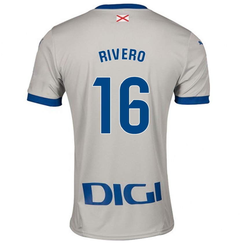 Kandiny Hombre Camiseta Almudena Rivero #16 Gris Claro 2ª Equipación 2024/25 La Camisa México