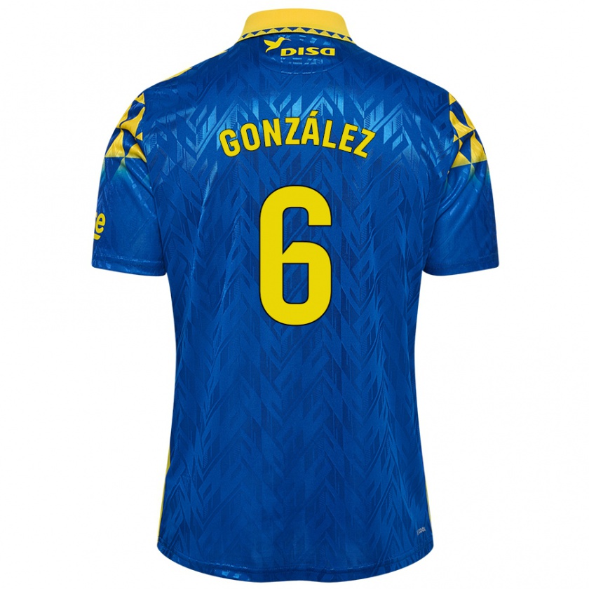 Kandiny Herren Fabio González #6 Blau Gelb Auswärtstrikot Trikot 2024/25 T-Shirt Österreich