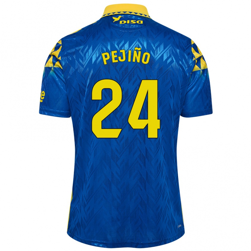 Kandiny Hombre Camiseta Pejiño #24 Azul Amarillo 2ª Equipación 2024/25 La Camisa