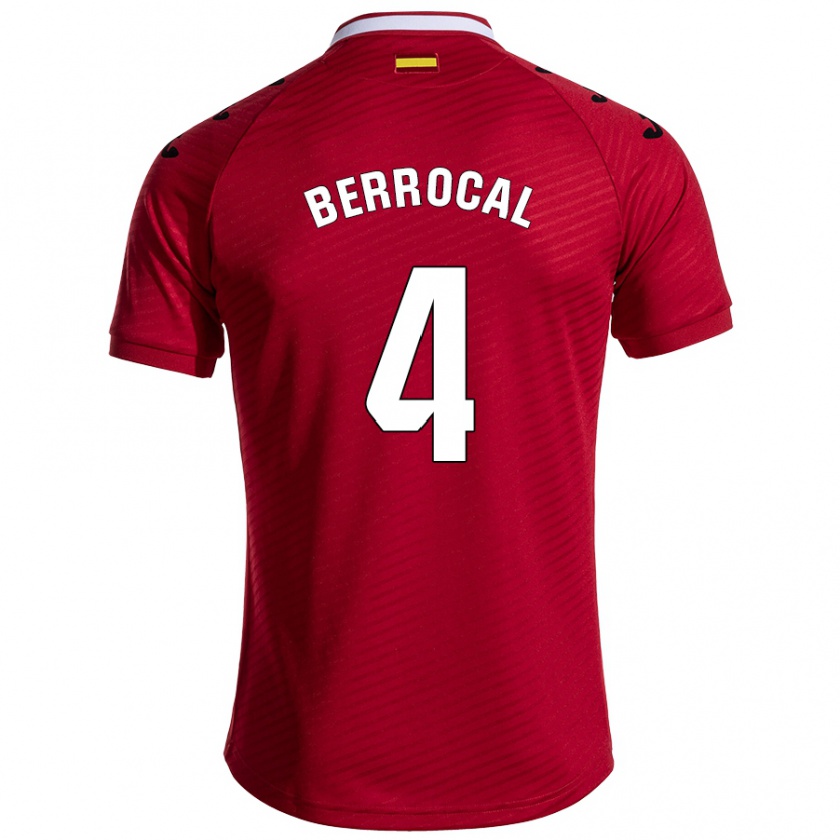 Kandiny Heren Juan Berrocal #4 Donkerrood Uitshirt Uittenue 2024/25 T-Shirt België